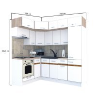 Bucatarie de Colt BIG GENA NEW DR. 160-230, Wenge / Decor 0164